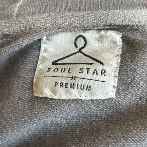 Men Thrashed Quarter Zip Pullover Hoodie Gray Size XL Grunge Punk Distressed 90s - Picture 11 of 14